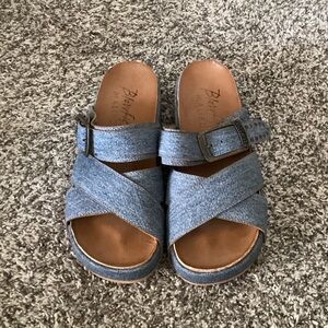 Blowfish Blue Denim Slide Sandals